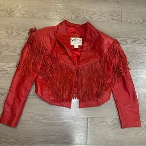 Red Fringe Leather Jacket